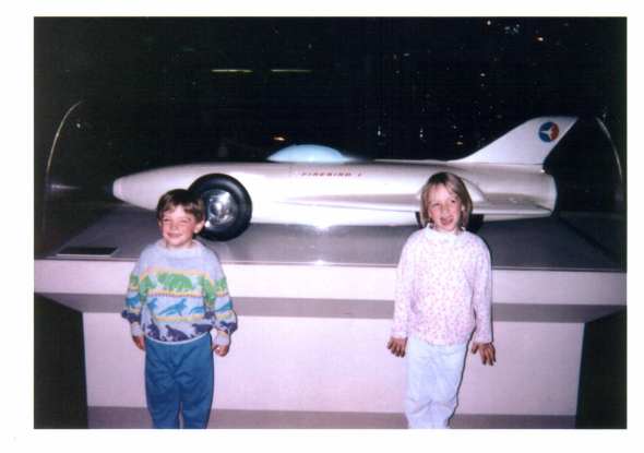 Aidan and Maggie at the U.S. Space and Rocket Center, Huntsville, AL, mid 1990's.