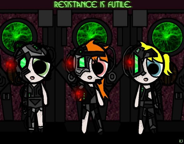 I believe the Powerpuff Girls have been assimilated...Via knalljaas at deviantart.com